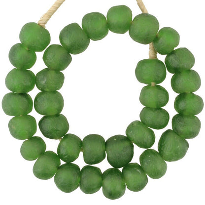 African recycled powder glass beads Krobo translucent jewelry Ghana - Tribalgh