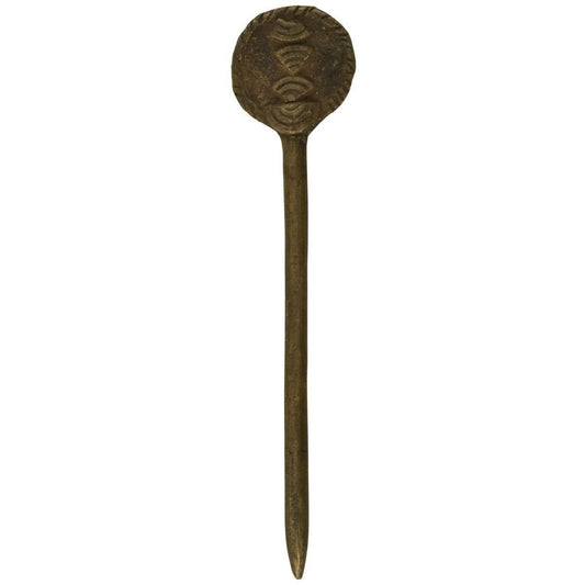 Vintage African Ghana Ashanti Akan Brass Bronze Hair Pin - Tribalgh