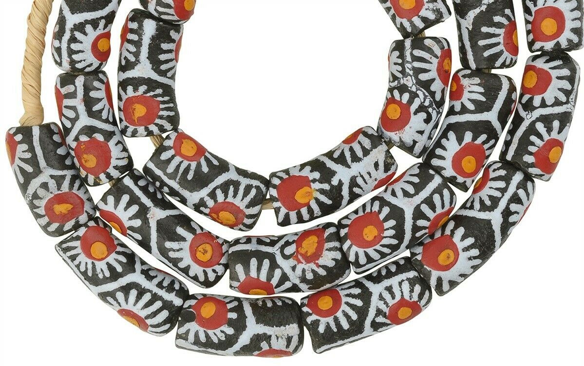 Krobo beads recycled glass Ghana ethnic necklace handmade African - Tribalgh