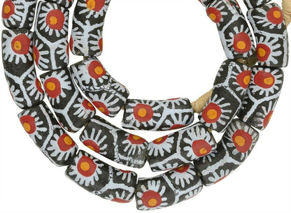 Krobo-Perlen recyceltes Glas Ghana ethnische Halskette handgefertigt afrikanisch - Tribalgh