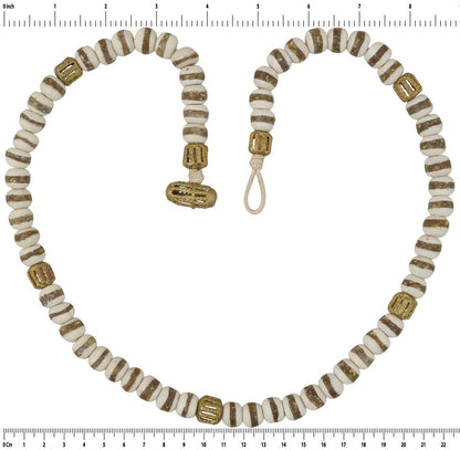 Handgemachte Halskette aus recycelten Glasperlen Messing Ethno-Schmuck Afrika - Tribalgh