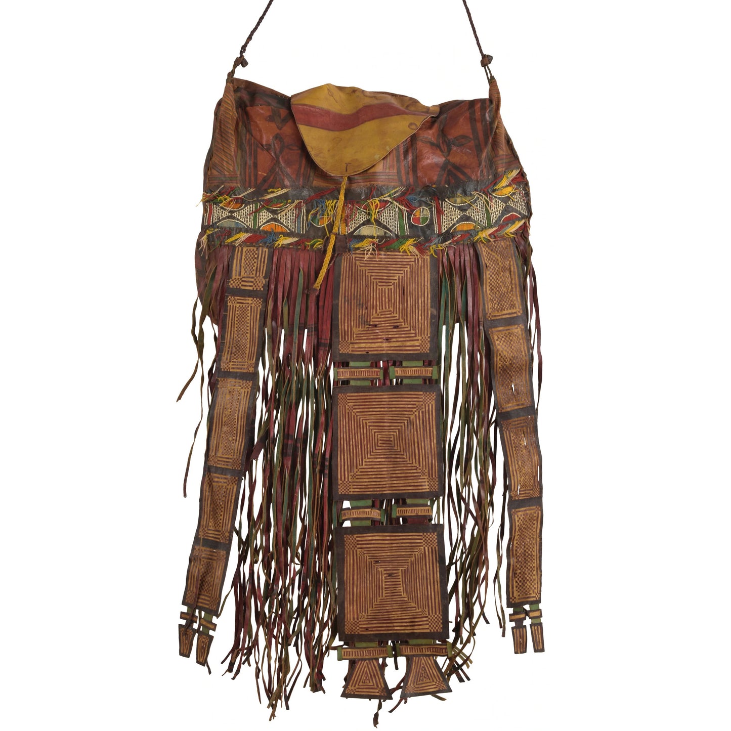 Alte afrikanische Tuareg-Kamelledertasche aus Niger Peul Fula Art - Schwerpunkt Kunstwerkbereich