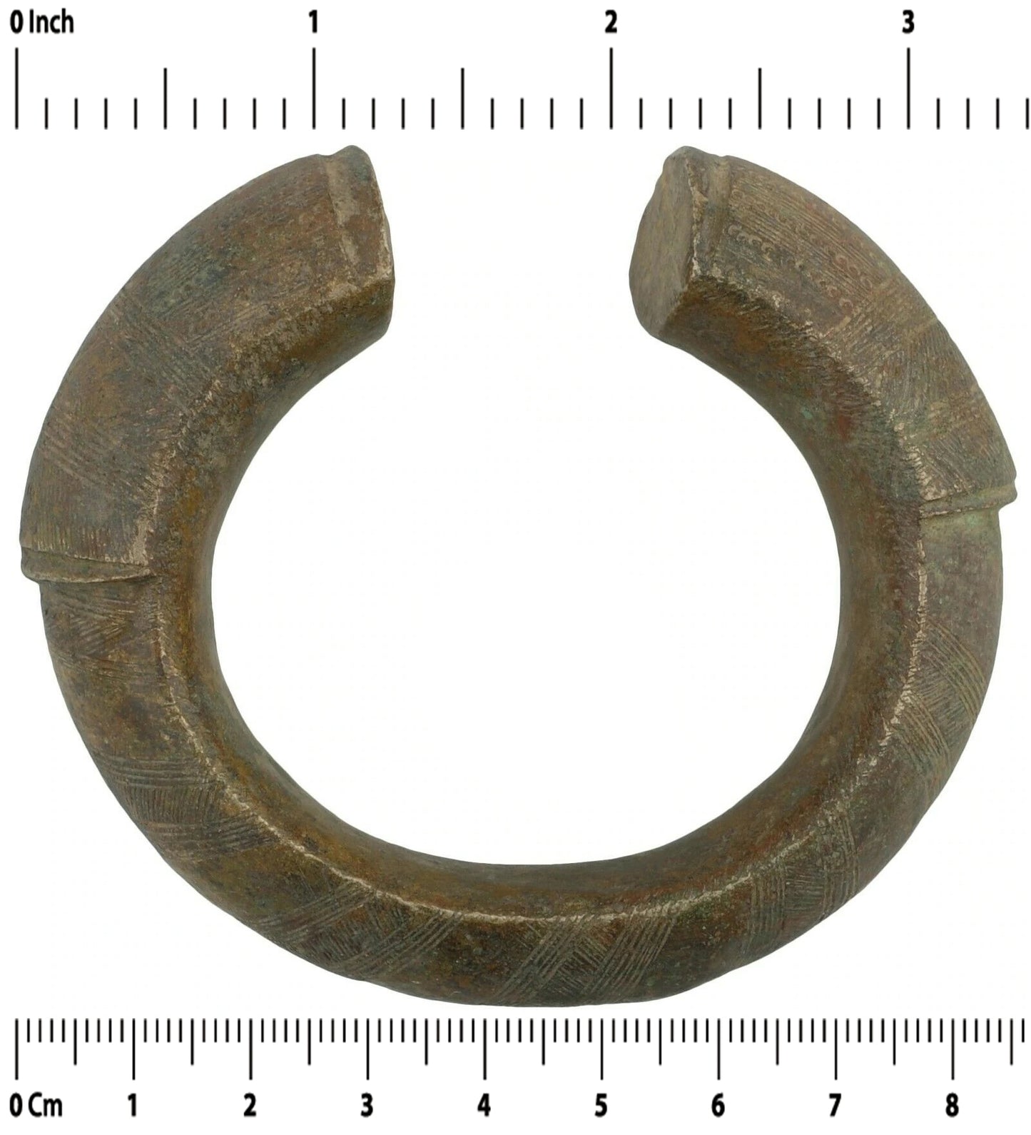 Bracciale in ottone antico valuta africana Fulani Ghana Burkina Faso - Tribalgh