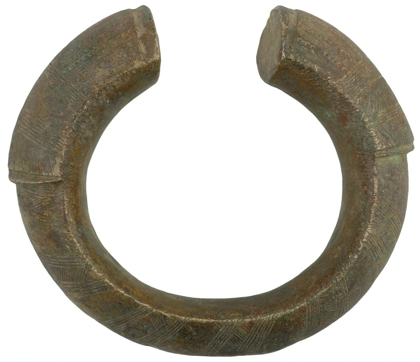 Bracciale in ottone antico valuta africana Fulani Ghana Burkina Faso - Tribalgh