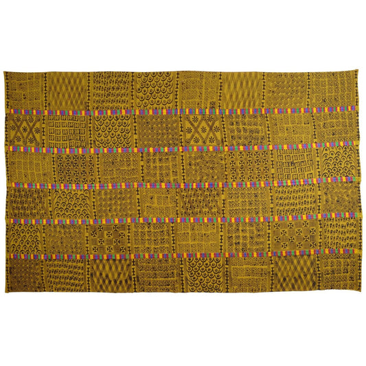 Hand Stamped Adinkra Cloth – 1970s “Man” Size, Authentic Ashanti Heritage