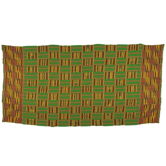 Handwoven Ashanti Kente Woman Size Cloth – Vintage 1970s, 232 × 119 cm