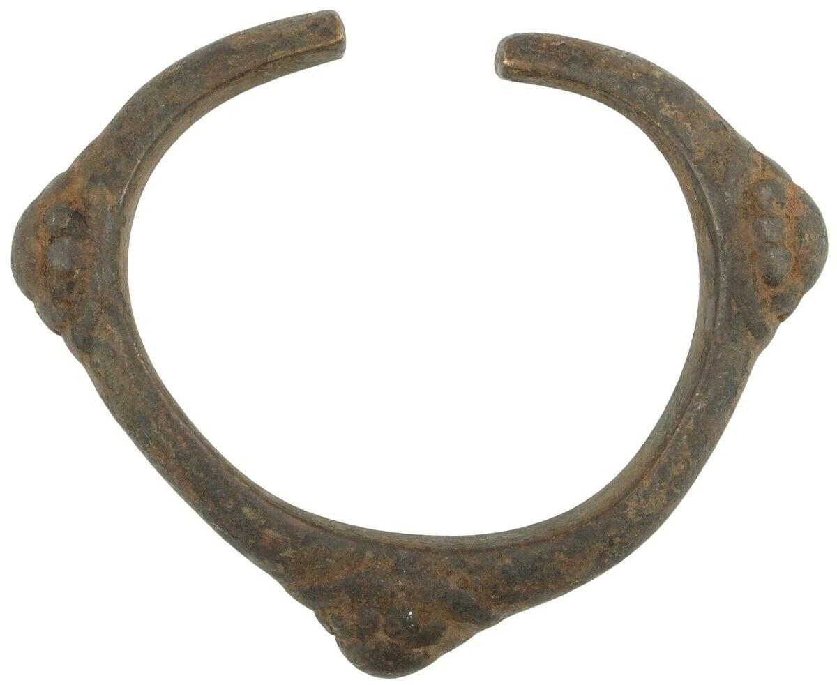 Bracciale in bronzo antico africano valuta Fulani Ashanti Ghana Burkina Faso - Tribalgh