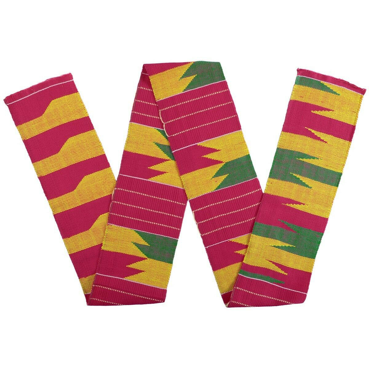 Kente Stole Ghana African Cloth Handwoven Scarf Ashanti Fabric New Sash - close-up