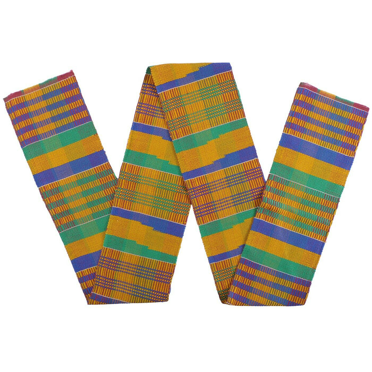 African Ashanti Kente cloth scarf stole handwoven Ghana authentic Tribal Art - Tribalgh