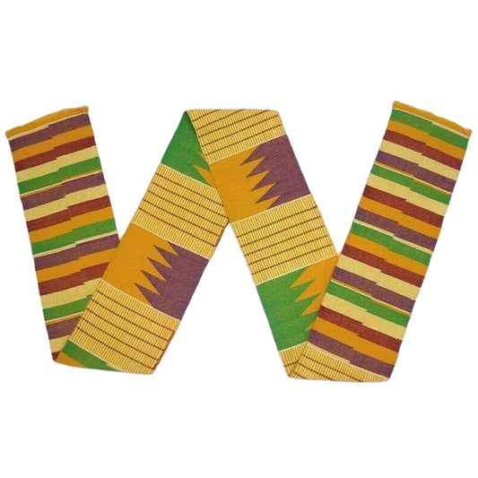 Кенте Гана Традиционная африканская ткань для шарфа Выпускной палантин ручной работы створки Искусство - Tribalgh