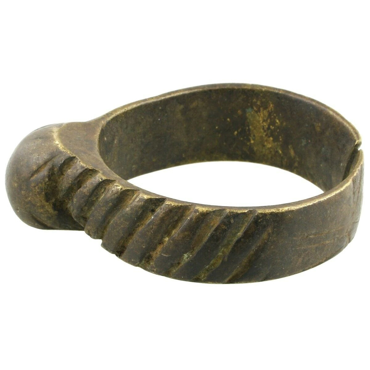 African Art Old Brass Bracelet Currency Ghana / Fulani West Africa Burkina Faso