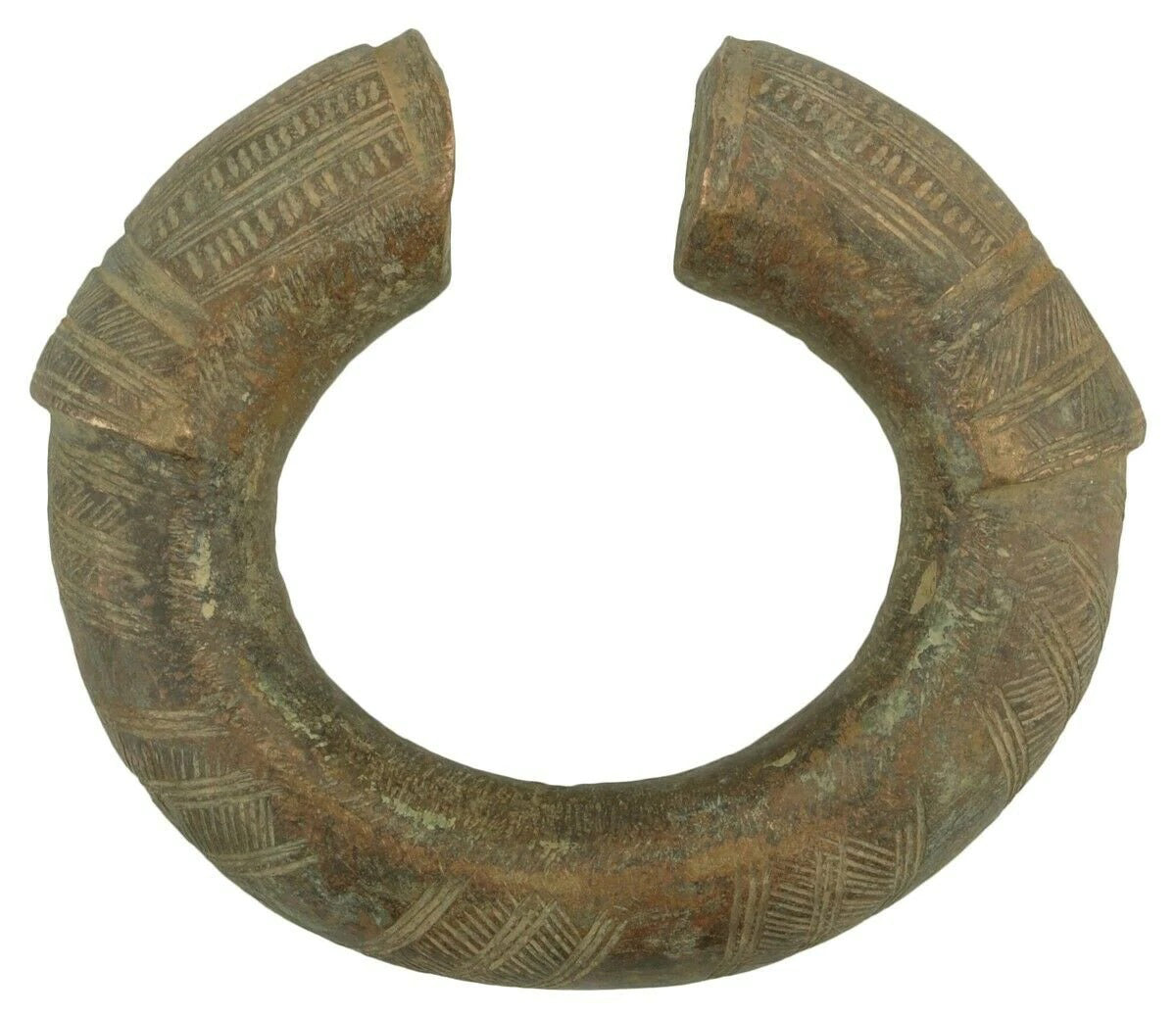 African Art old brass bracelet currency Ghana / Fulani West Africa - Tribalgh