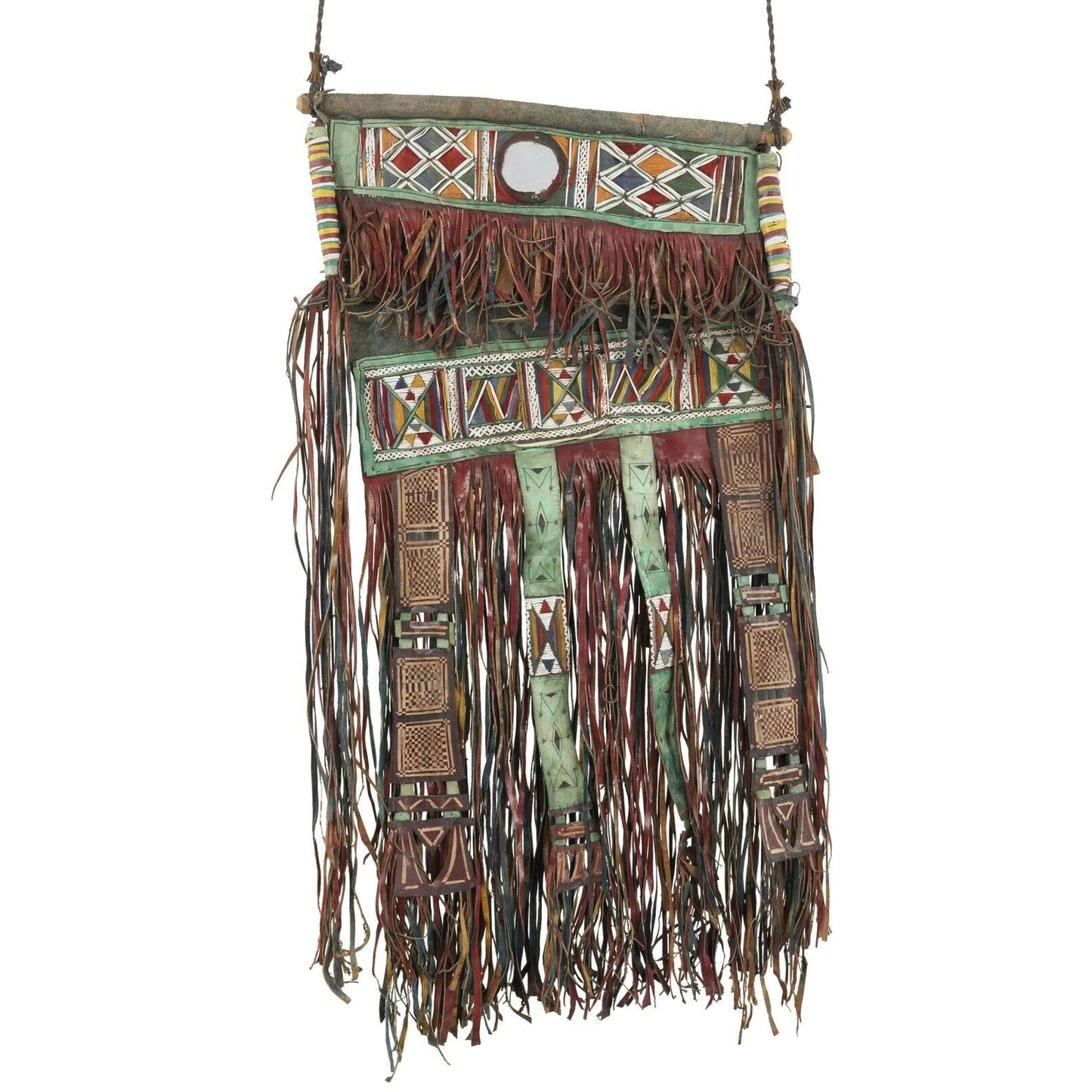 Alte afrikanische Kunst Tuareg Leder Zelt Dekor Panel Mali Niger Sahara Wüste ethnischen