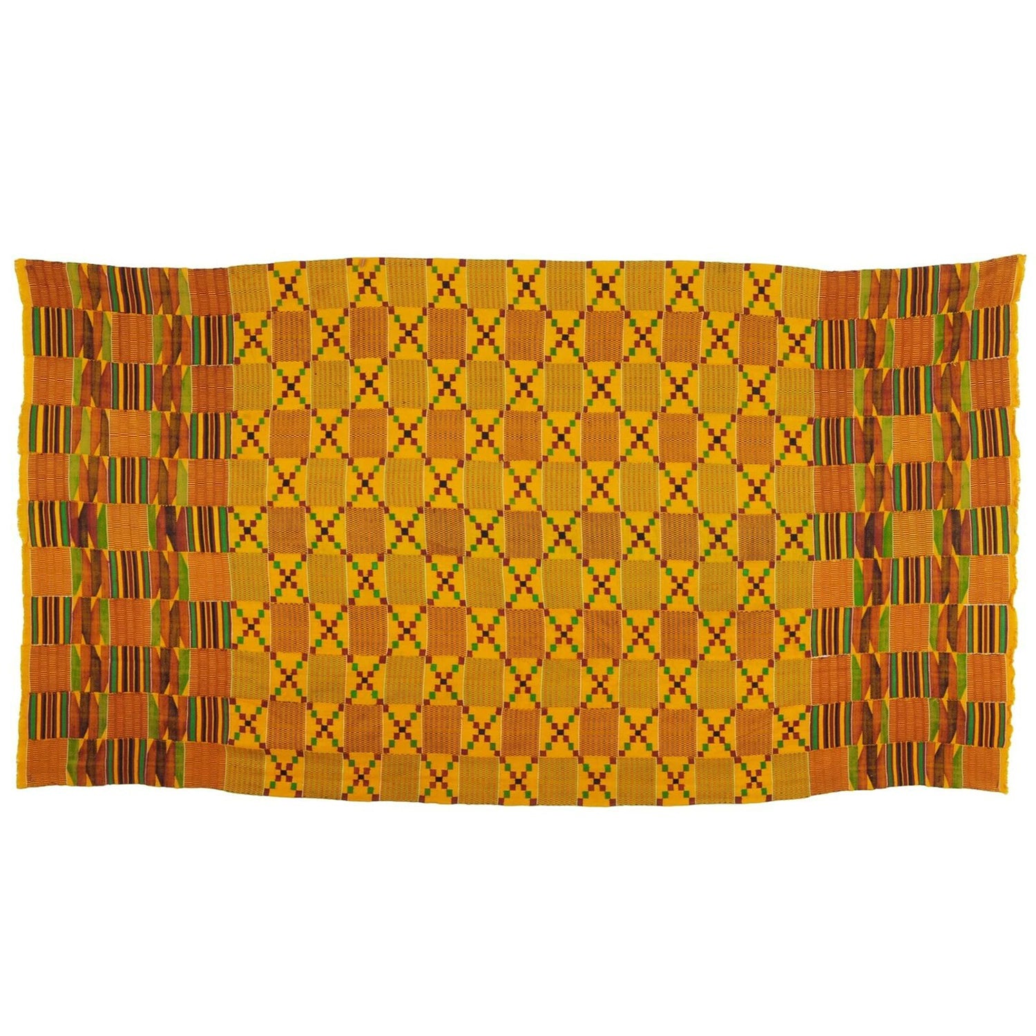 African Kente hand woven cloth Ashanti handmade home decoration textile Ghana - Tribalgh