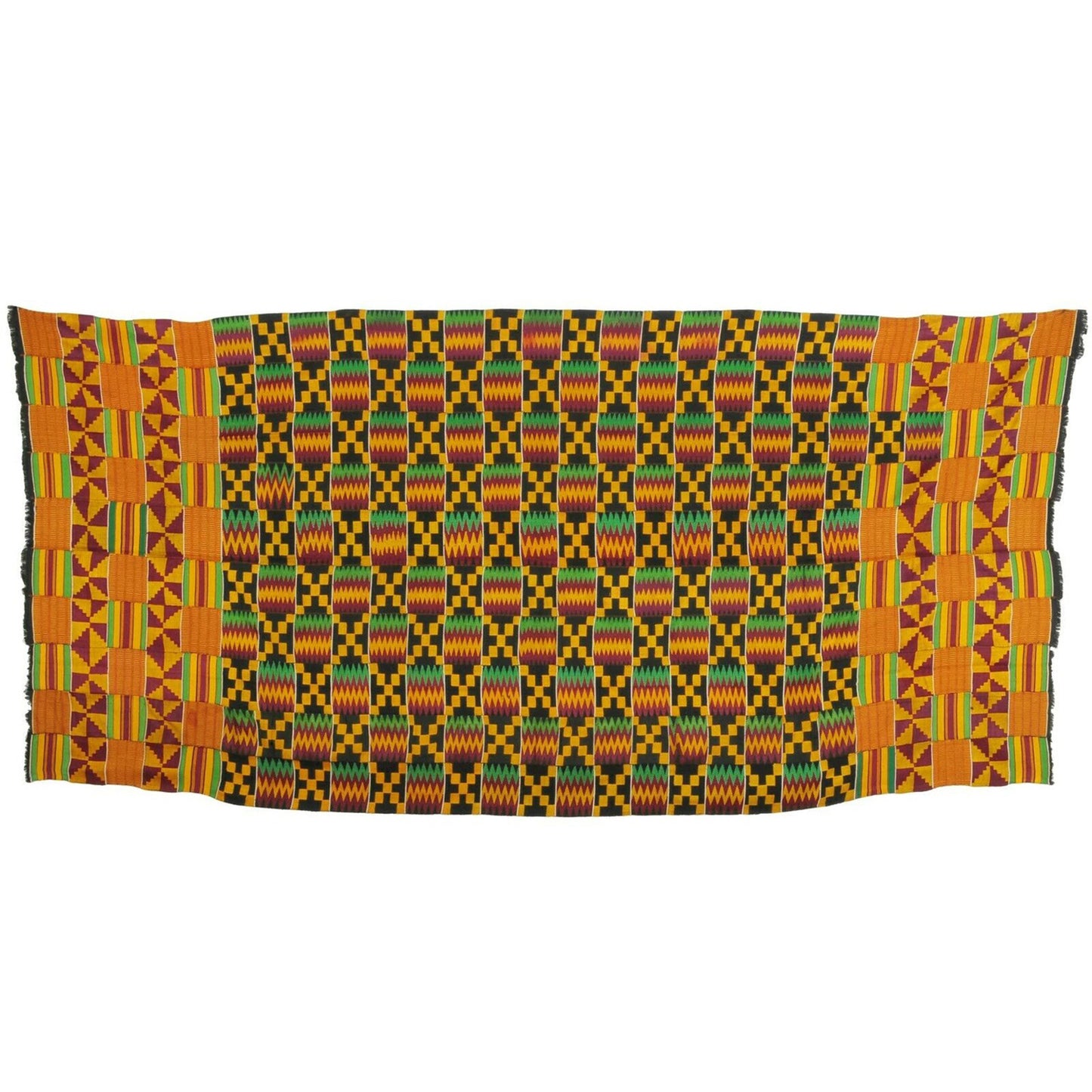 Seltener afrikanischer Kente handgewebter handgewebter Stoff Textilstoff Ashanti Ghana FATHIA - Tribalgh