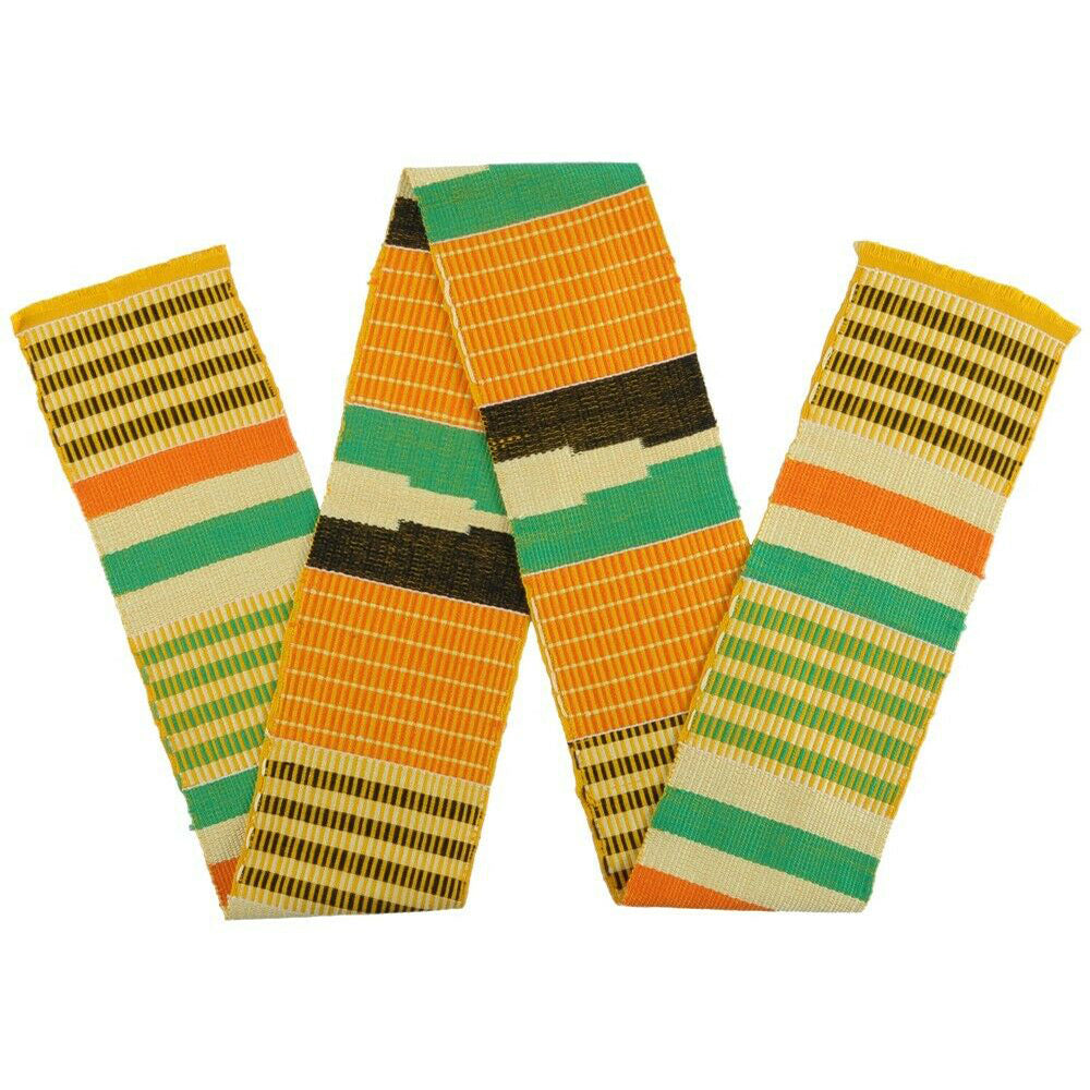 Kente stole Ghana African cloth handwoven handmade scarf Ashanti fabric new sash - Tribalgh