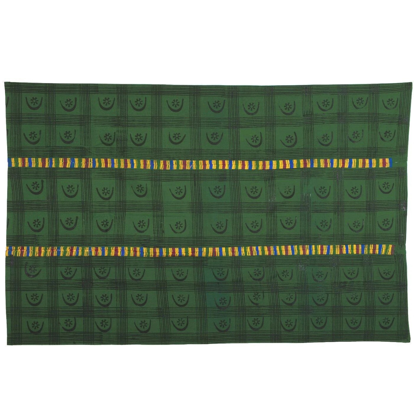 Ghana Adinkra Ashanti cloth fabric hand stamped West Africa African art - Tribalgh