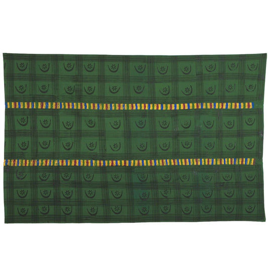 Hand Stamped Adinkra Cloth – Vintage 1980s Women Size 63" × 41"