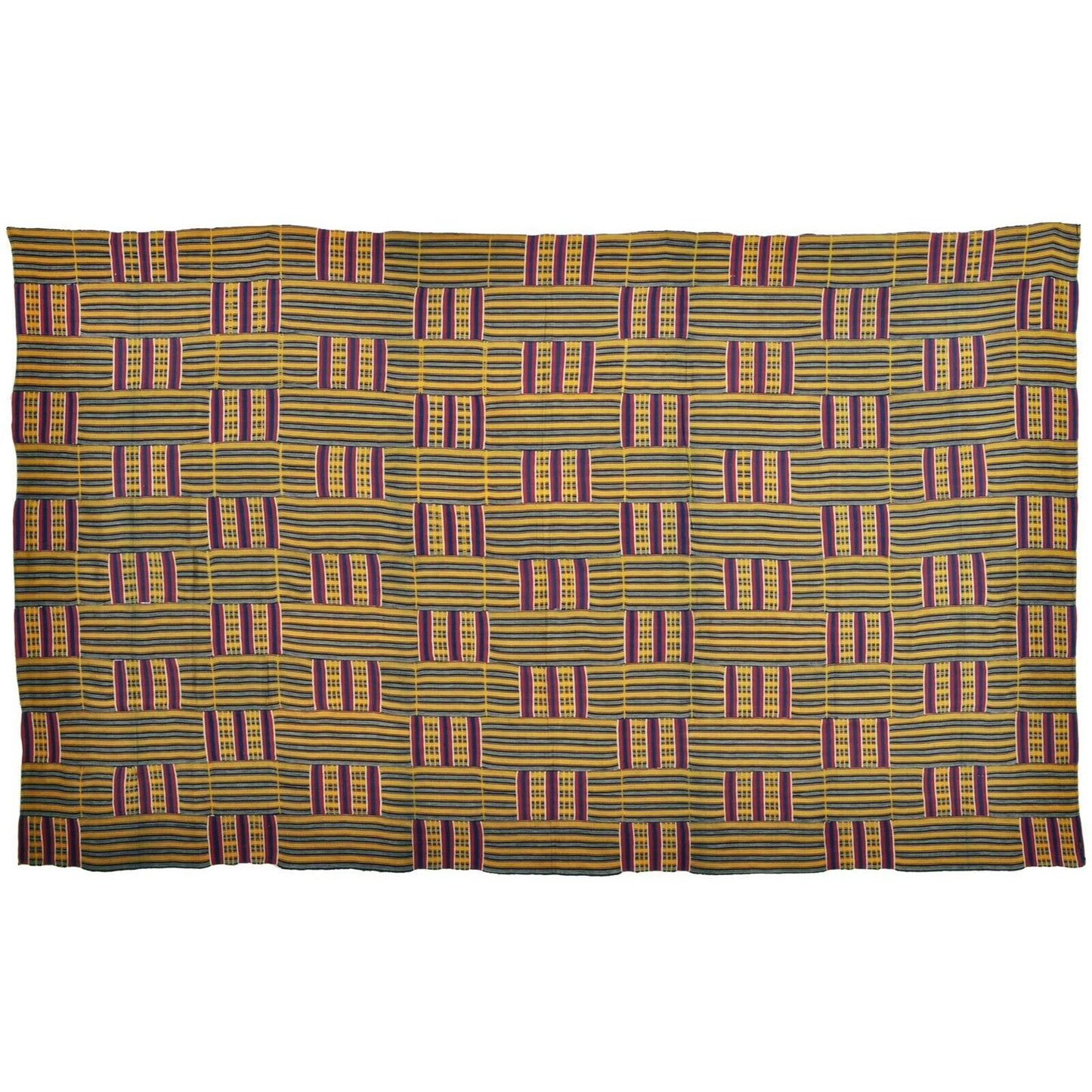 Antiquité Africaine Ewe kente Ghana textile tissé à la main à la maison Art Cérémonial Tissu - Tribalgh