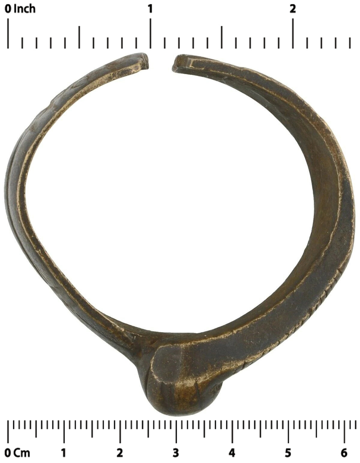 Bracciale in ottone antico Valuta africana Misura bambino Fulani Ghana Burkina Faso - Tribalgh