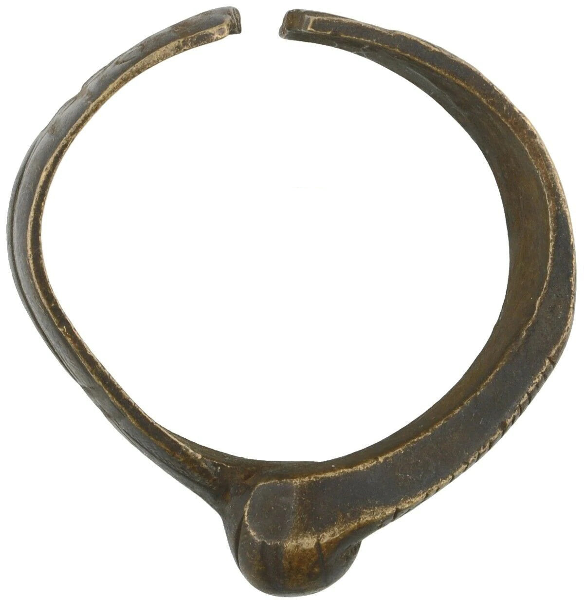 Bracciale in ottone antico Valuta africana Misura bambino Fulani Ghana Burkina Faso - Tribalgh