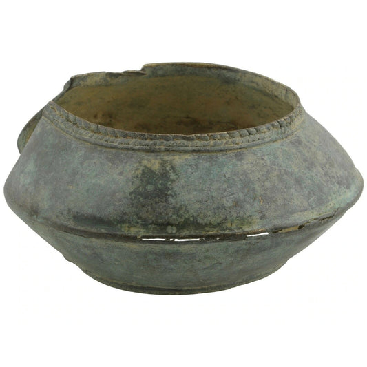 Antique African Brass Bronze Cuff Bracelet Currency Akan Fulani Ghana Ethnic Art - angled shot