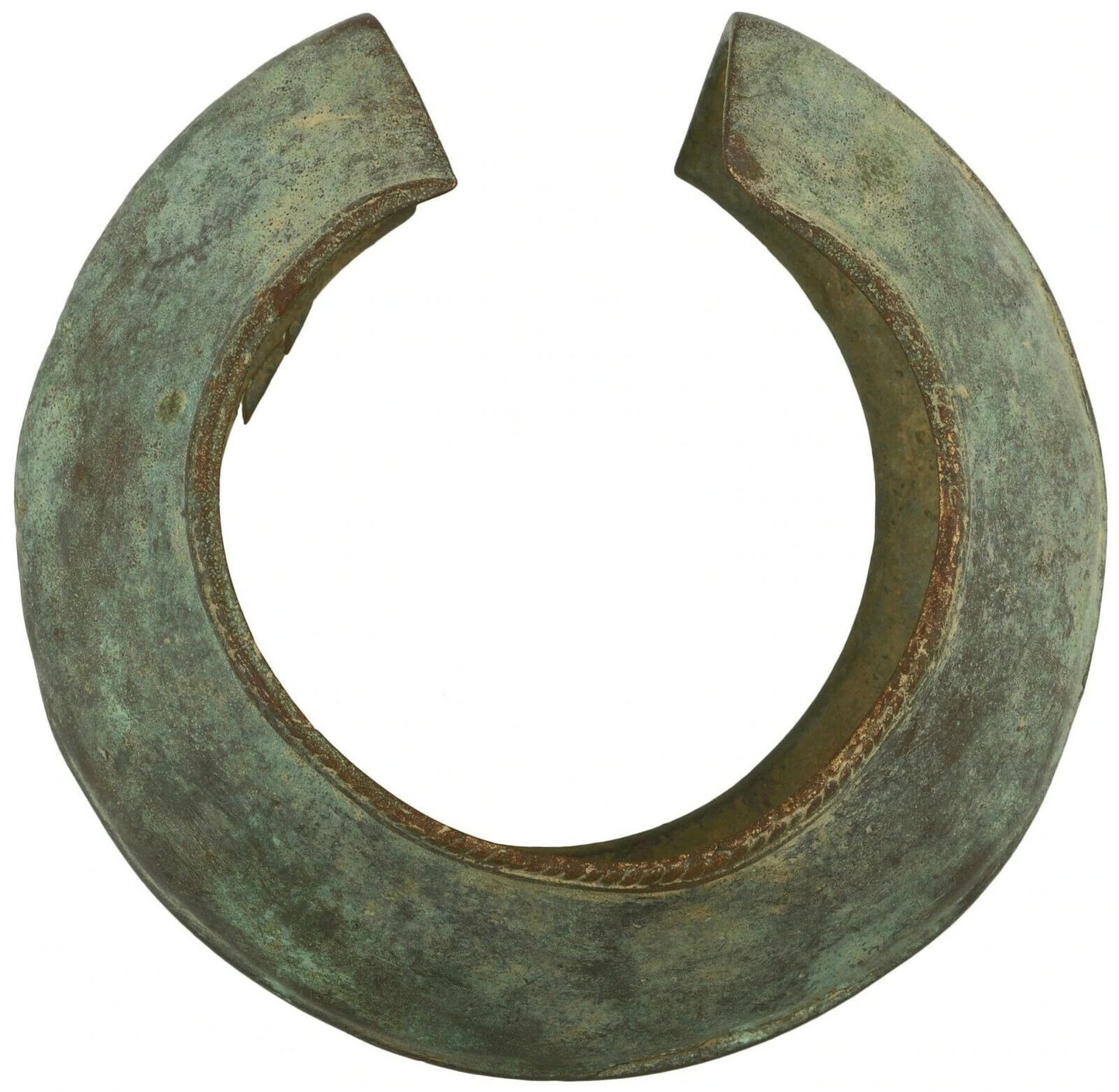 Antike afrikanische Messingbronze Manschettenarmband Währung Akan Fulani Ghana Ethnic Art - Tribalgh