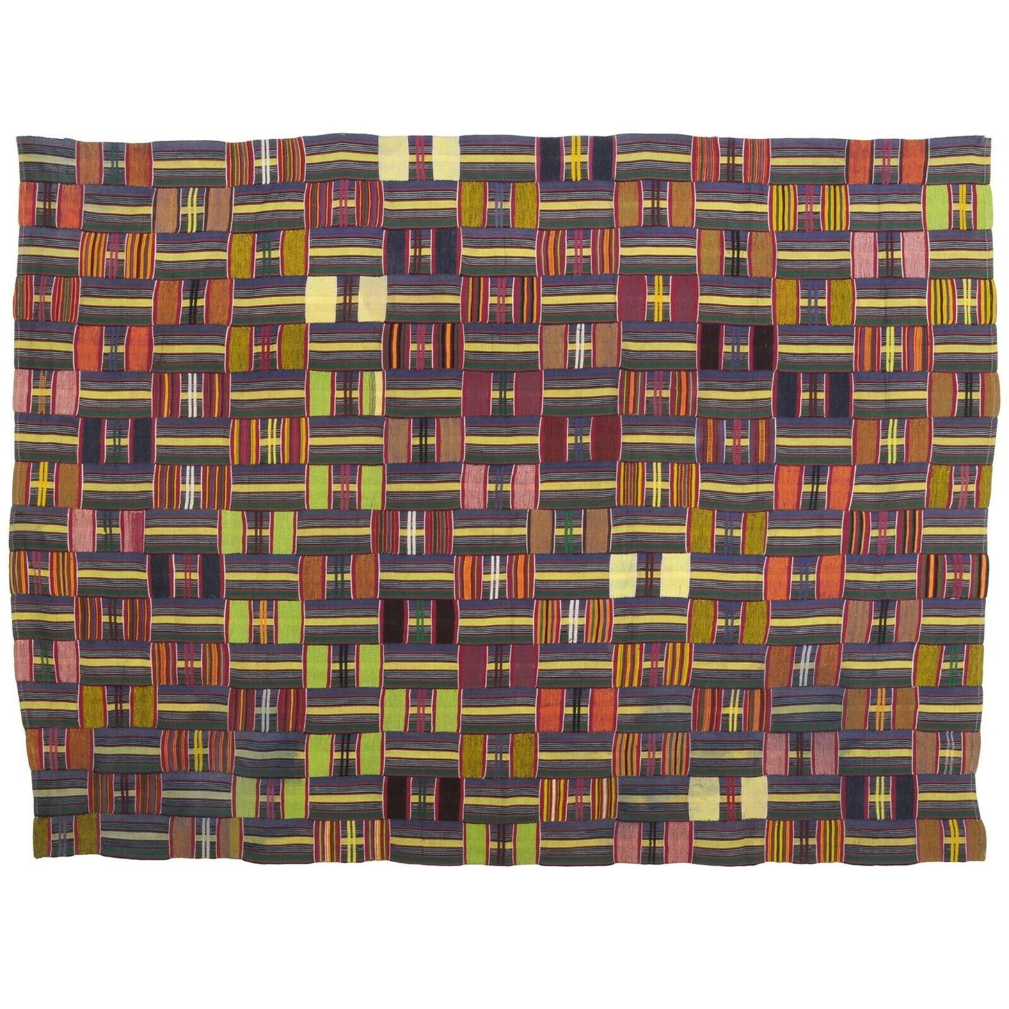 Nice old rare African kente Ewe Ghana hand woven cloth textile home decoration - Tribalgh