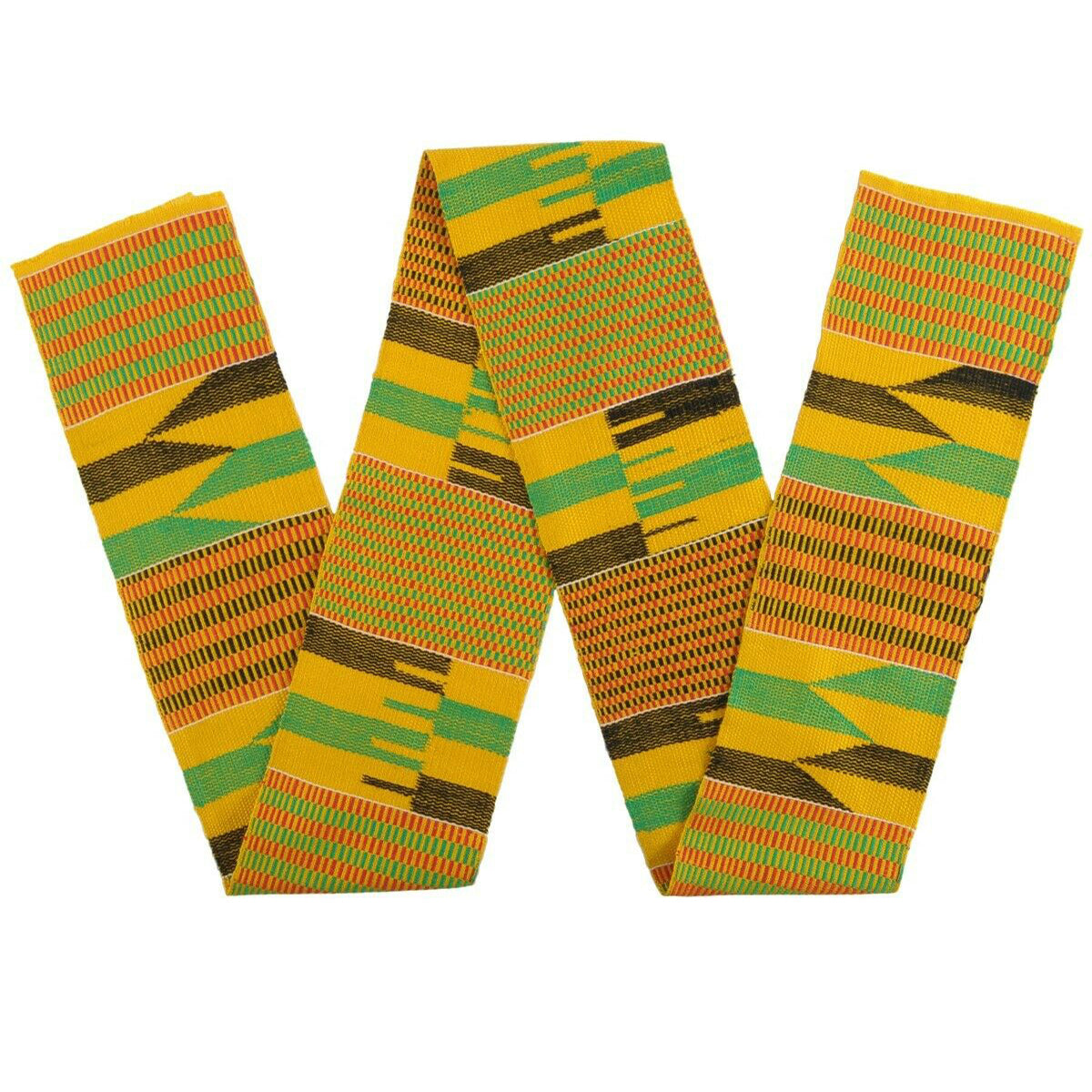 African Kente fabric Ghana sash handwoven scarf stole cloth Ashanti handwoven - Tribalgh