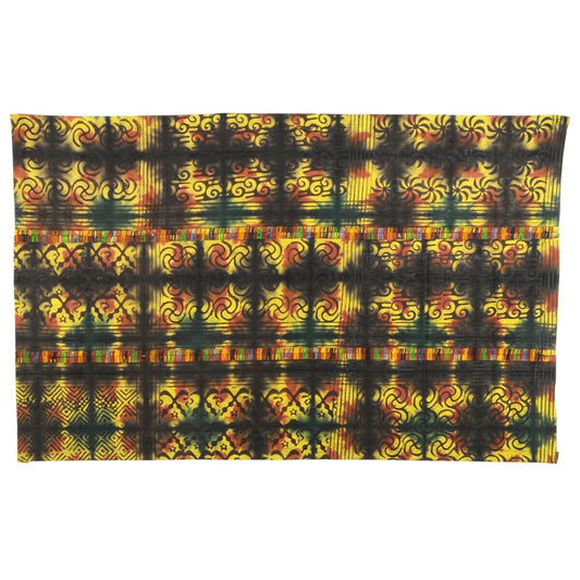 Adinkra Batik Hand Stamped Tie Dye African art Ashanti Kumasi cloth Ghana fabric - Tribalgh