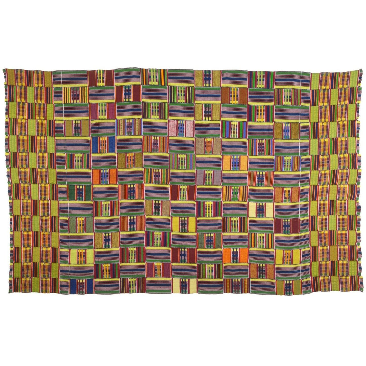 Viejo kente africano raro Ewe Ghana tela tejida a mano textil diseño de interiores Arte - Tribalgh