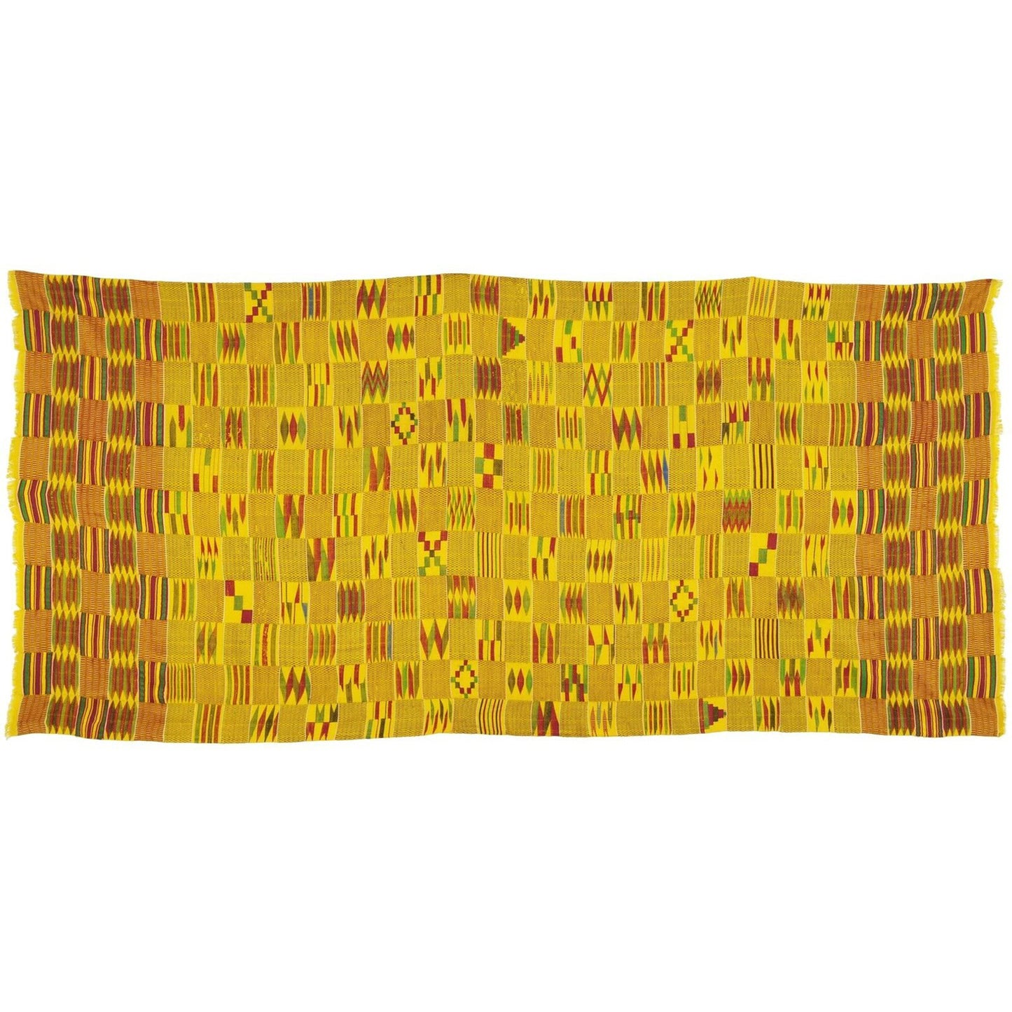 Antique Silk Ashanti Kente Handwoven Cloth Textile Ghana African Rare Gold Dust