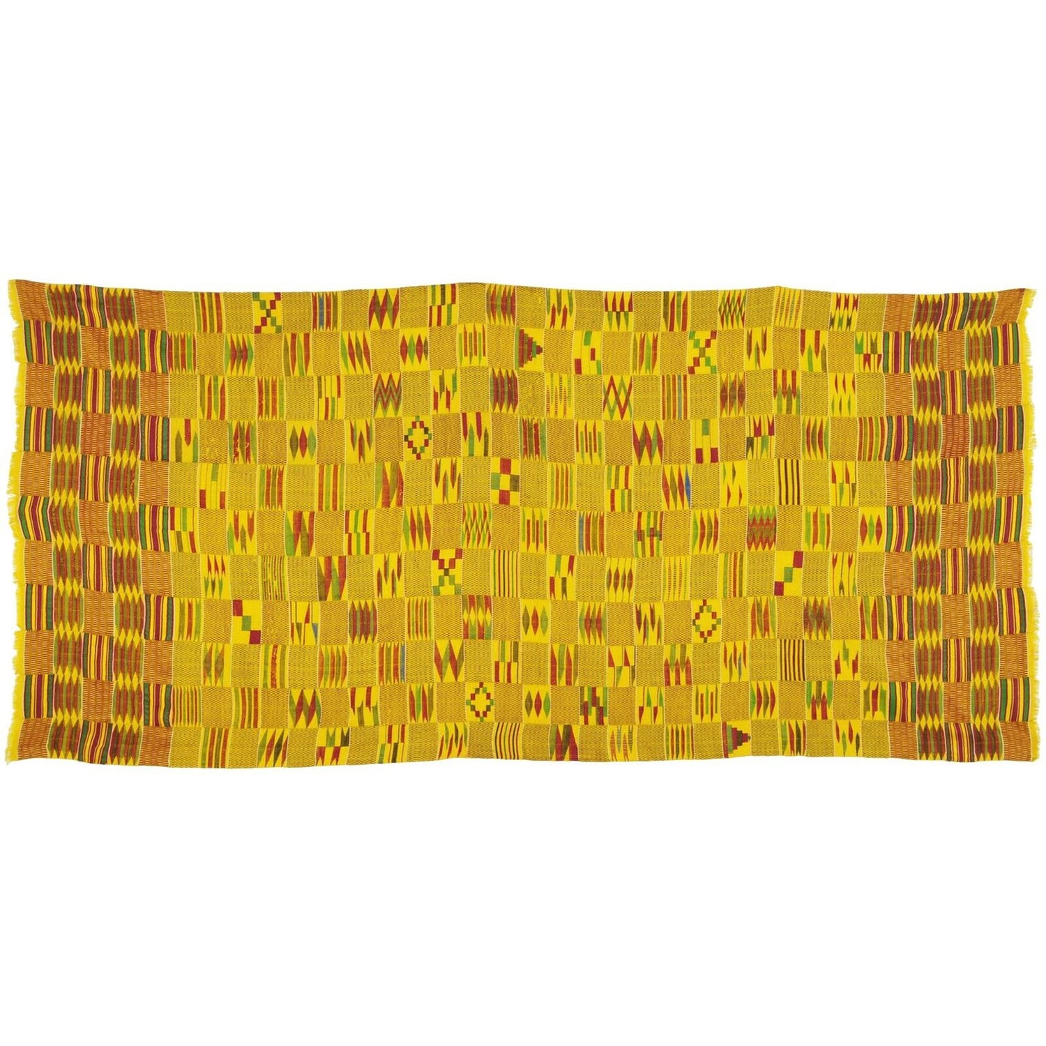 Antique Silk Ashanti Kente Handwoven Cloth Textile Ghana African Rare Gold Dust