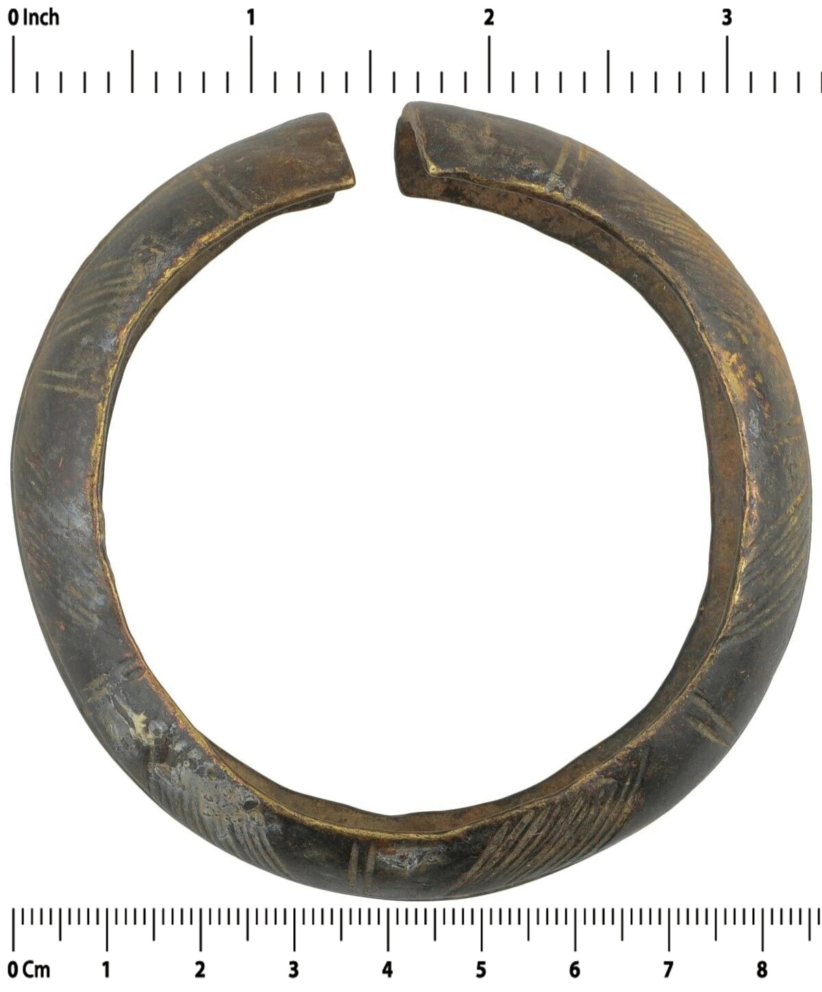 African Art old brass bracelet currency Ghana / Fulani West Africa - Tribalgh
