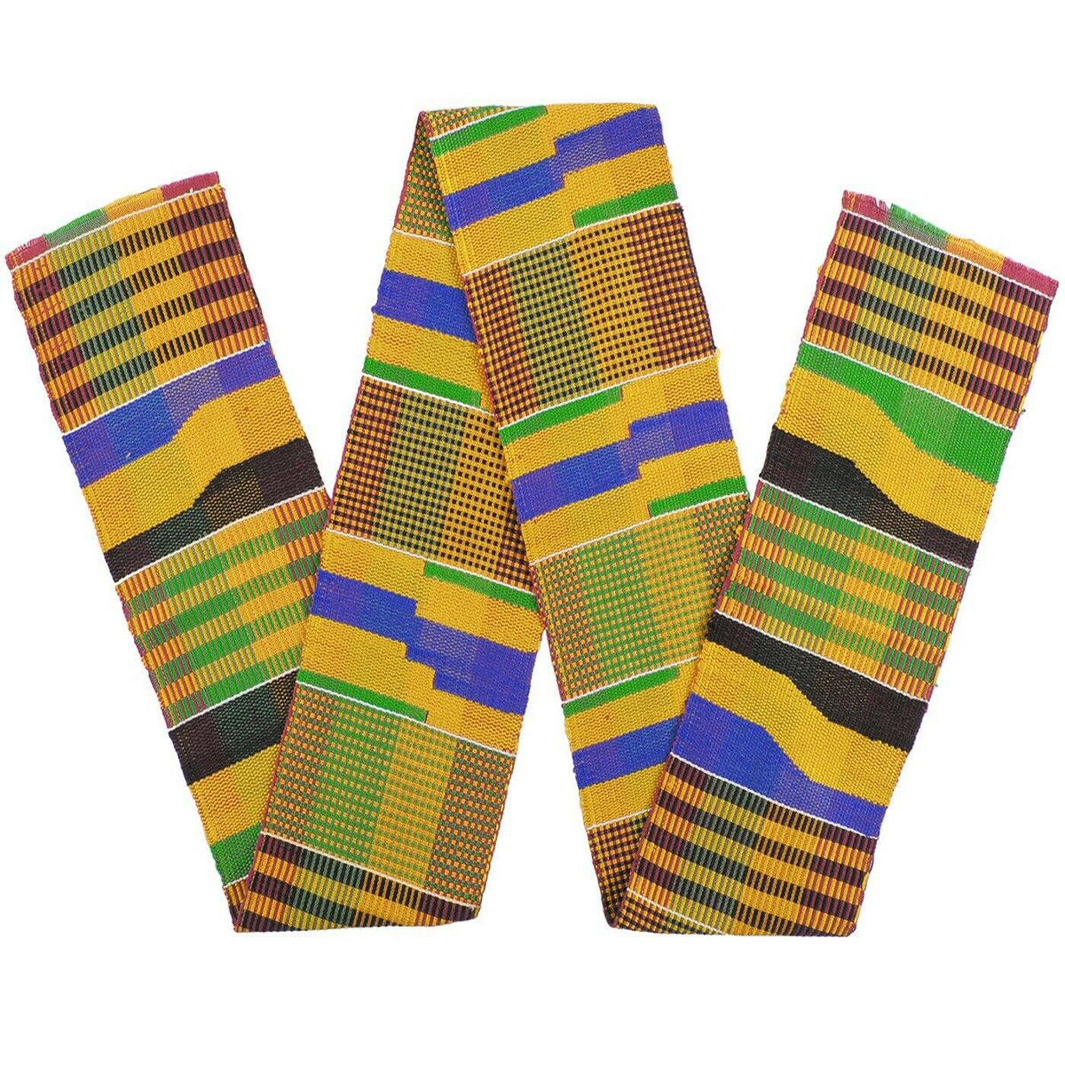 Kente scarf Handwoven Ghana Ashanti African cloth stole fabric - Tribalgh