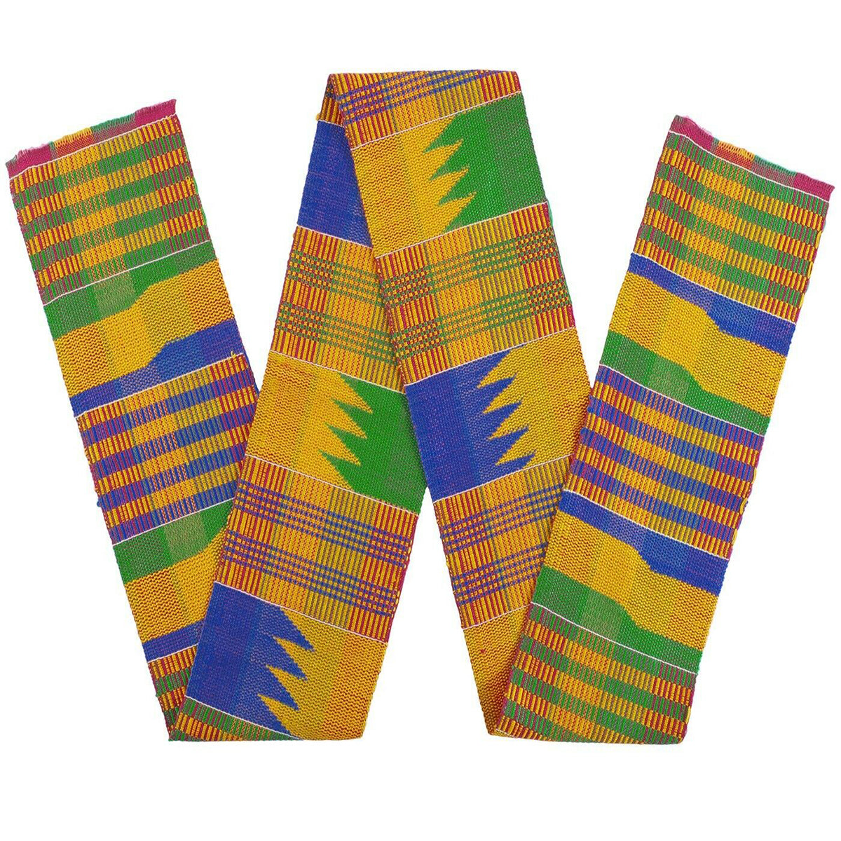 Kente scarf Ghana African cloth handwoven stole Ashanti fabric - Tribalgh