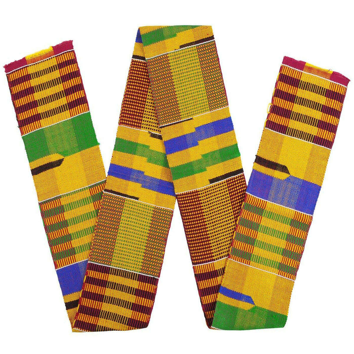Ashanti Kente Tuch Ghana Afrikanischer Schal Stola handgewebtes Textil - Tribalgh