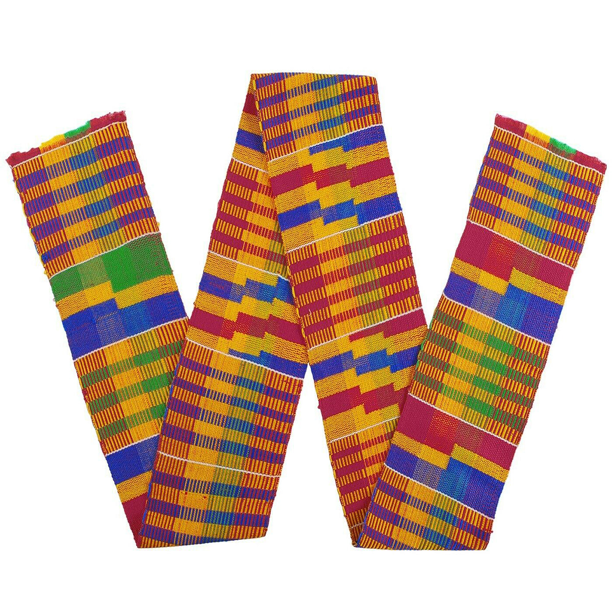 Ghana Kente Tuch Stola handgewebte afrikanische Textil Ashanti Schärpe - Tribalgh