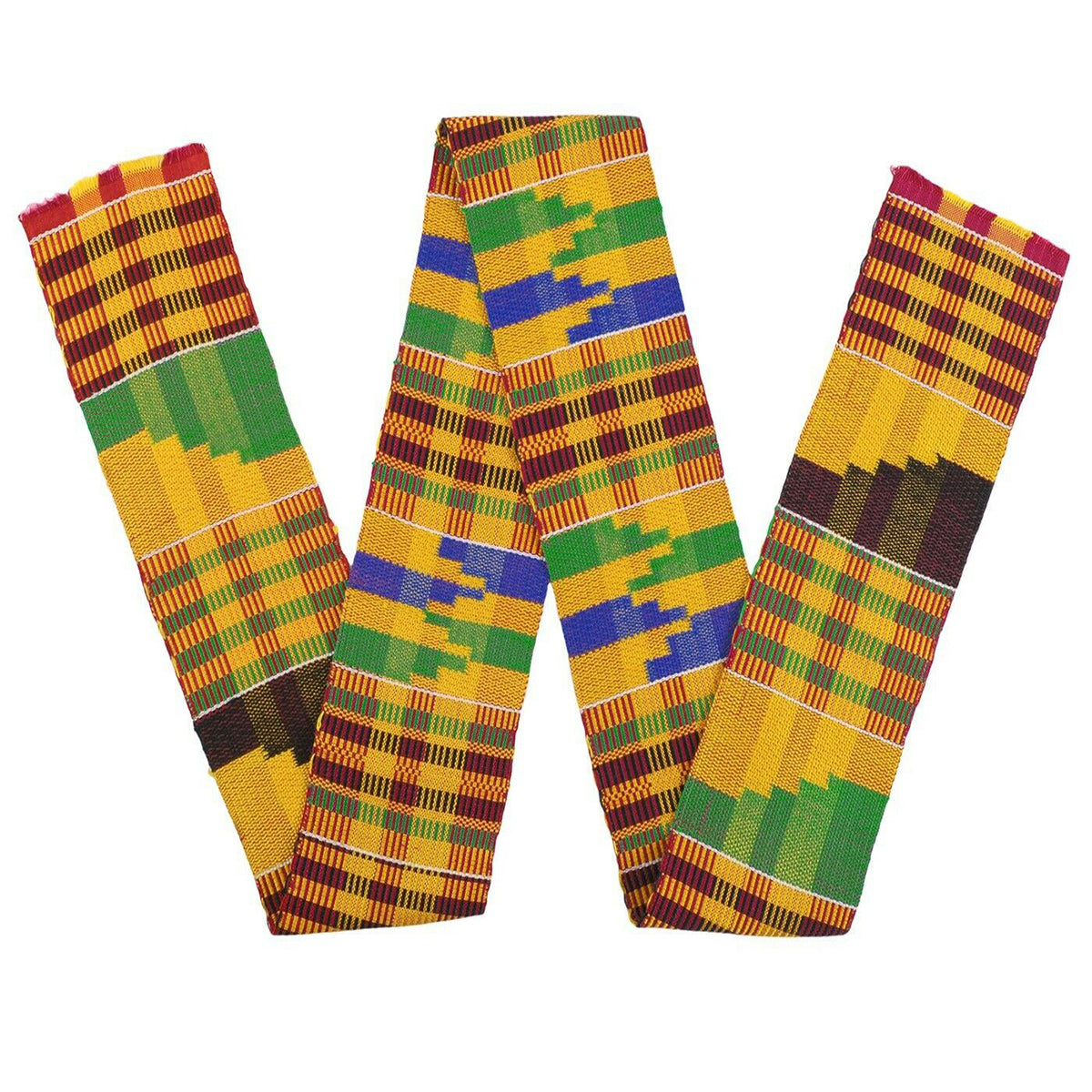 Kente stole Ghana African cloth handwoven scarf Ashanti fabric - Tribalgh