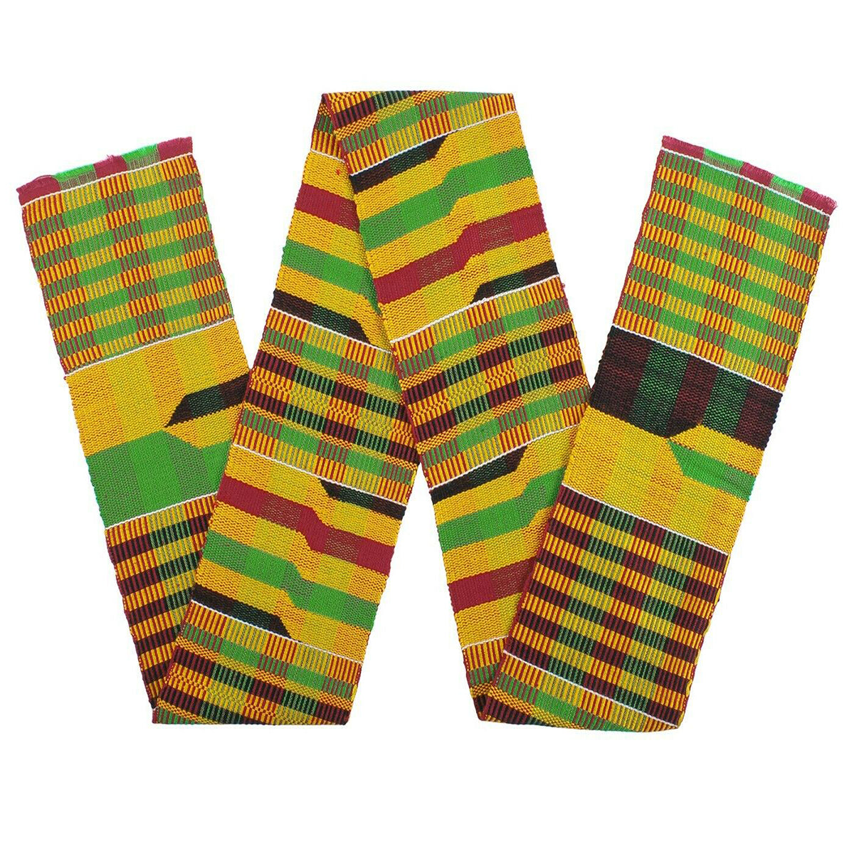 Ghana Kente cloth scarf stole handwoven African textile Ashanti sash - Tribalgh