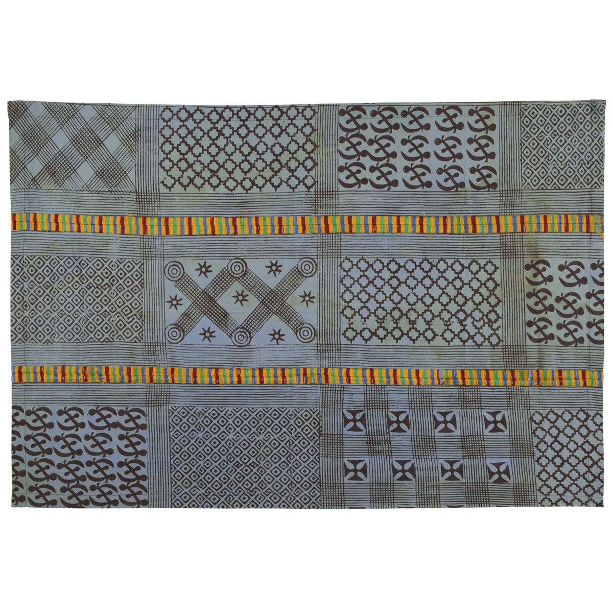 Símbolos Adinkra tela Ashanti Ghana tela africana estampado a mano diseño de interiores - Tribalgh