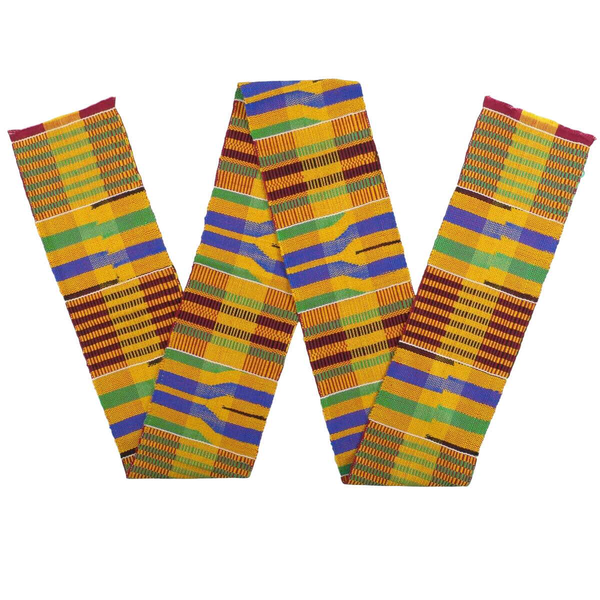 Ashanti Kente Ghana Handgewebtes Tuch Afrikanischer Schal Stola Textilschärpe - Tribalgh