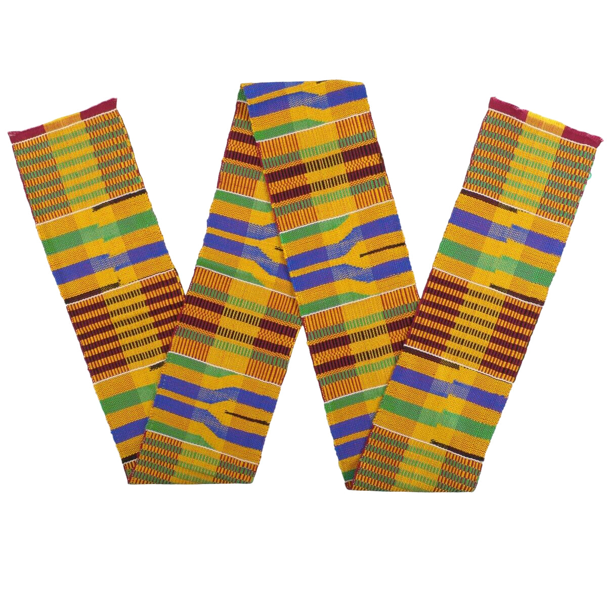Ashanti Kente Ghana Handwoven Cloth African Scarf Stole Textile Sash
