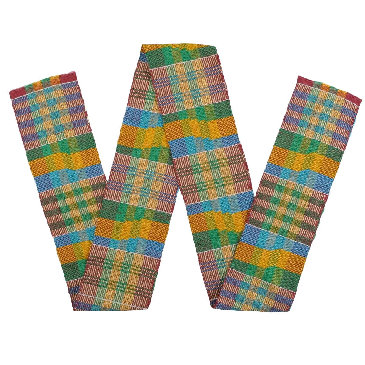 Authentic Handwoven Kente Scarf - Traditional Ghanaian Kente Stole