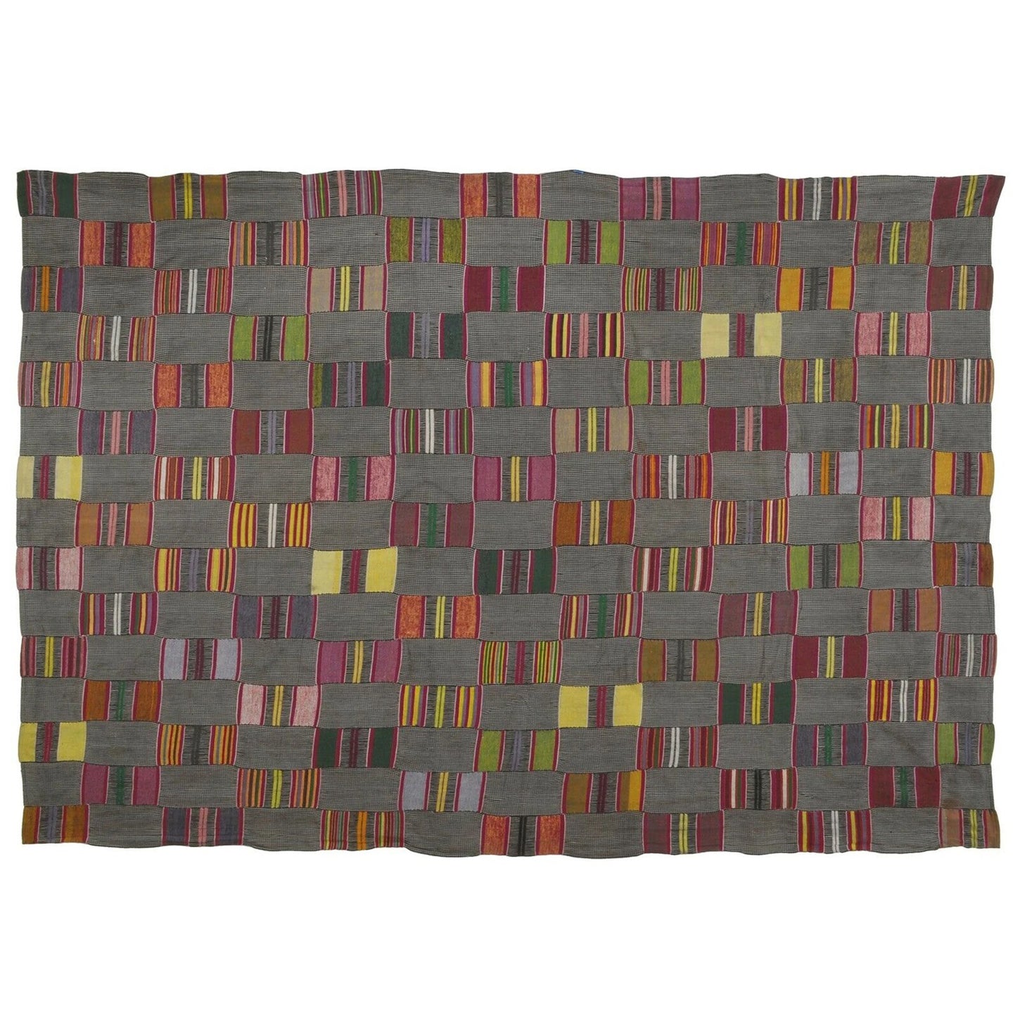 Altes handgewebtes Kente African Ewe Ghana Tuch Textilkunst Dekoration Perlhuhn - Tribalgh
