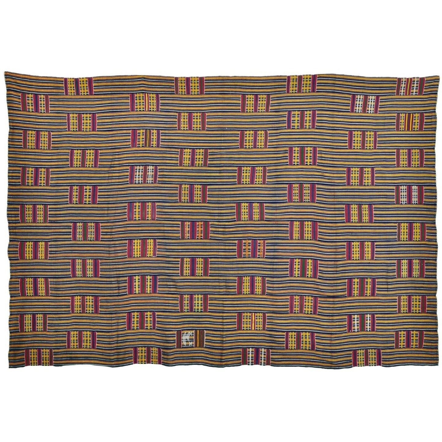 Ewe Ghana Kente Cloth Old African hand woven textile home Art decoration - Tribalgh