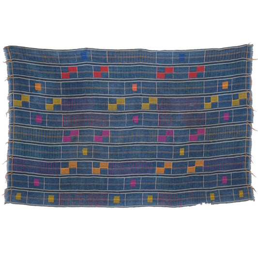 Handwoven Baule Cloth – 1960s Ivory Coast Woman Size 58″×38″
