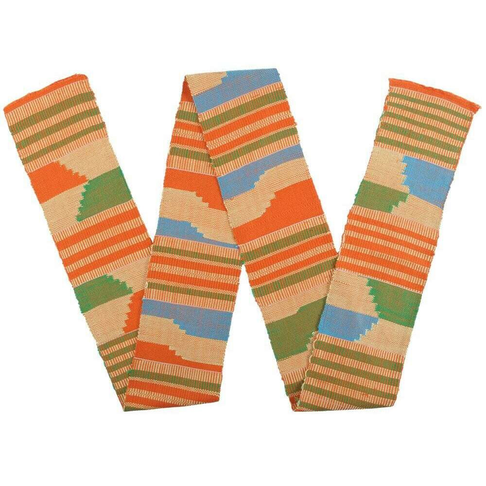 Kente African stole cloth handwoven scarf Ashanti African fabric new Art textile - Tribalgh