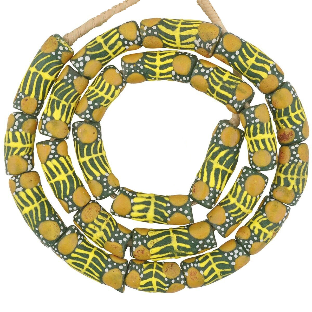 Beads recycled powder glass ethnic necklace handmade African jewelry Ghana - Tribalgh