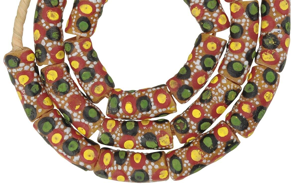 handgefertigte Perlen aus recyceltem Glas Ghana Halskette Afrikanischer Schmuck - Tribalgh